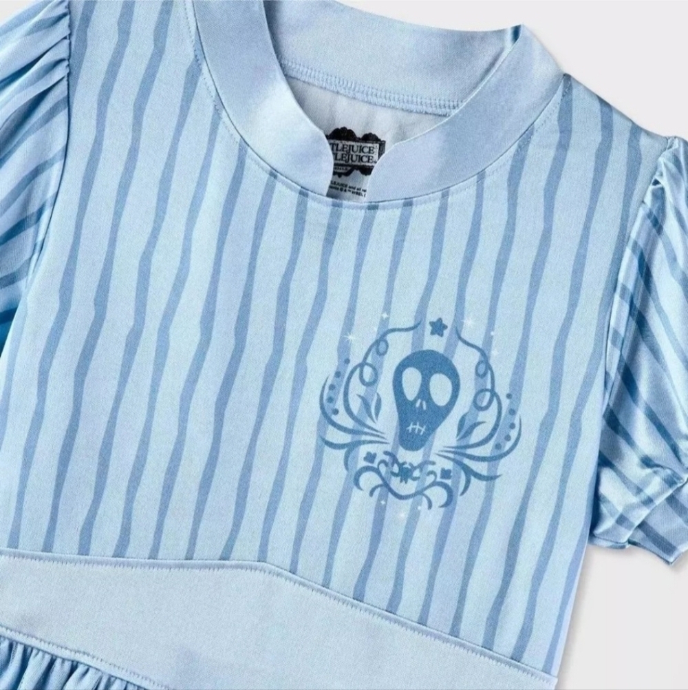 Light Blue Girls' Short-Sleeve Nightgown - Picture 3 of 13